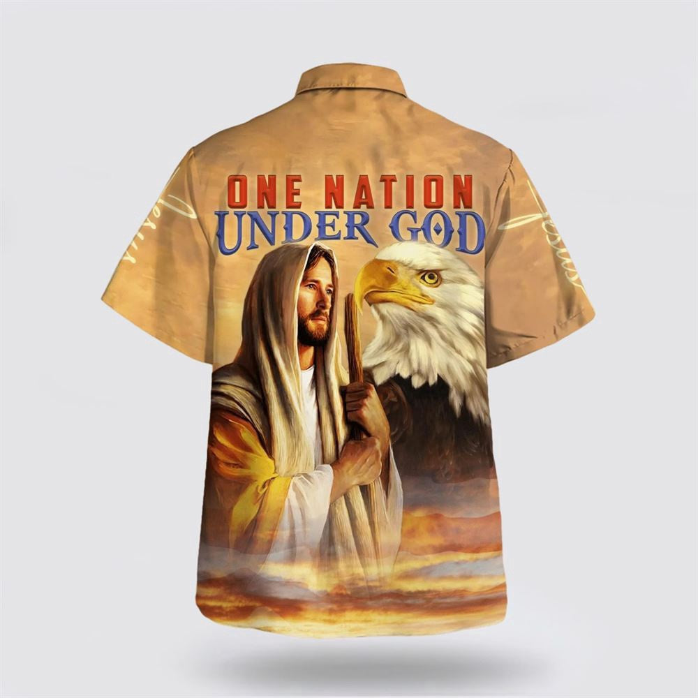 Christian Hawaiian Shirt, One Nation Under God Jesus Hawaiian Shirt, Christian Aloha Shirt