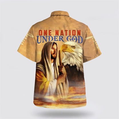 Christian Hawaiian Shirt, One Nation Under God Jesus Hawaiian Shirt, Christian Aloha Shirt