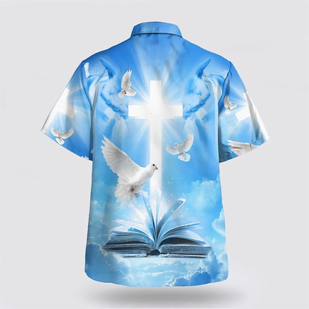 Christian Hawaiian Shirt, Pigeon Cross And Bible Hawaiian Shirts, Christian Aloha Shirt