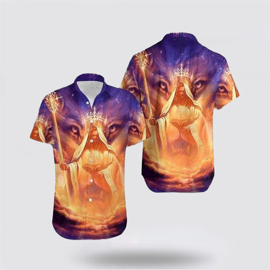 Christian Hawaiian Shirt, Religious Jesus God Lion Christian Faith Hawaiian Shirt, Christian Aloha Shirt