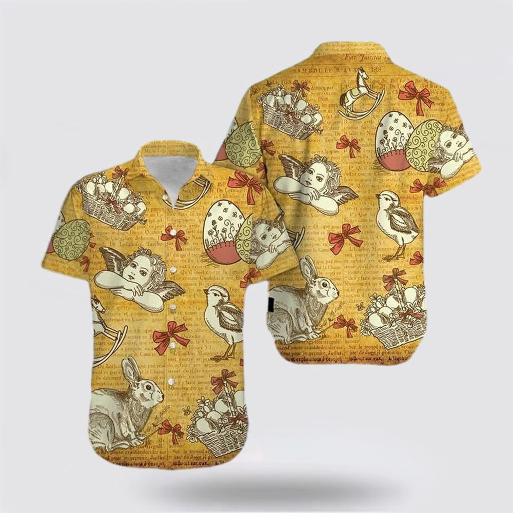 Christian Hawaiian Shirt, Vintage Happy Easter Unisex Hawaiian Shirts, Easter Hawaiian Shirt, Christian Aloha Shirt