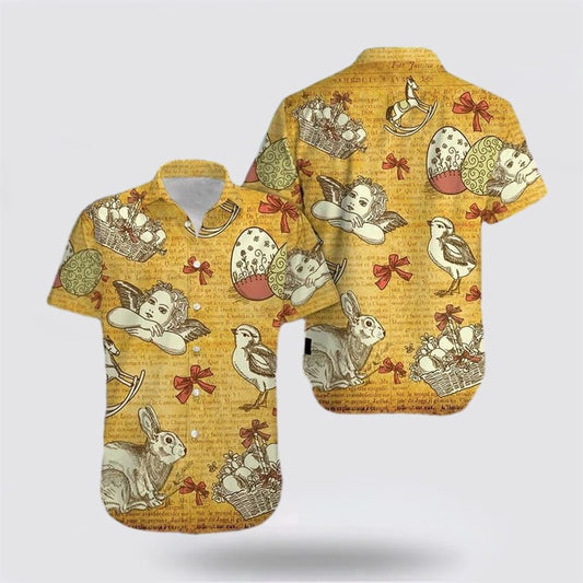 Christian Hawaiian Shirt, Vintage Happy Easter Unisex Hawaiian Shirts, Easter Hawaiian Shirt, Christian Aloha Shirt