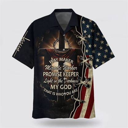 Christian Hawaiian Shirt, Way Maker Miracle Worker Promise Keeper Hawaiian Shirts, Christian Aloha Shirt