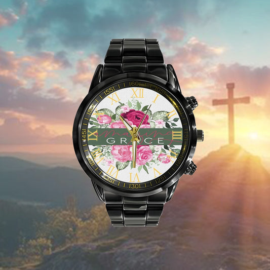Christian Watch, Amazing Grace Watch - Scripture Watch - Bible Verse Watch