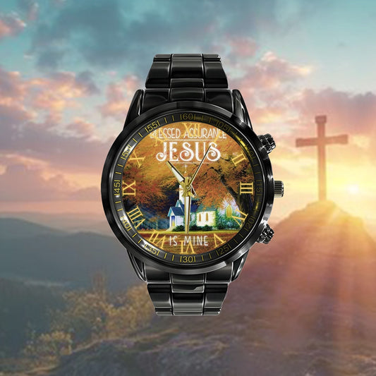 Christian Watch, Blessed Assurance Jesus Is Mine Watch - Scripture Watch - Bible Verse Watch