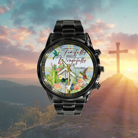 Christian Watch, Fearfully And Wonderfully Made Made Watch - Scripture Watch - Bible Verse Watch