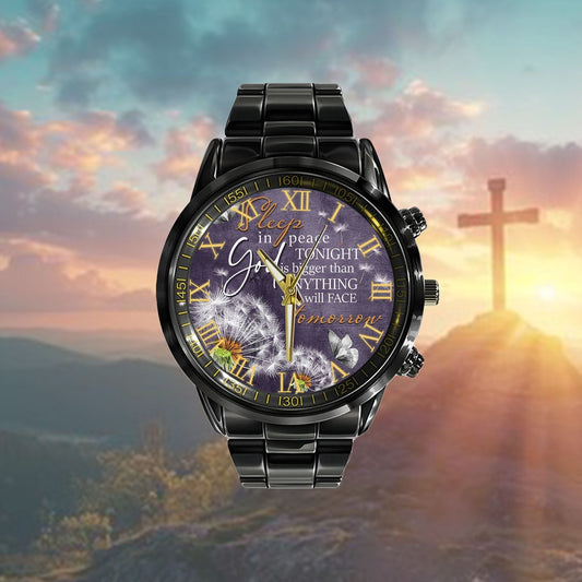 Christian Watch, God Is Bigger Than Anything You Will Face Tomorrow Watch - Scripture Watch - Bible Verse Watch