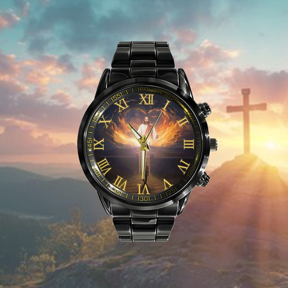 Christian Watch, Jesus Come Back And Open Arms Watch - Scripture Watch - Bible Verse Watch