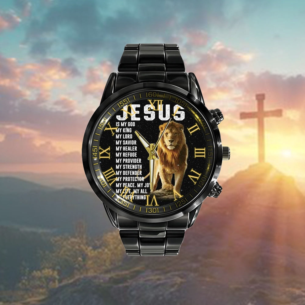 Christian Watch, Jesus My God My King My Lord My Savior My Everything Watch - Scripture Watch - Bible Verse Watch