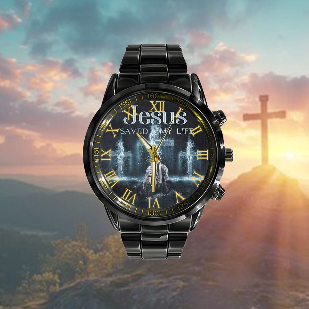 Christian Watch, Jesus Saved My Life Watch - Scripture Watch - Bible Verse Watch