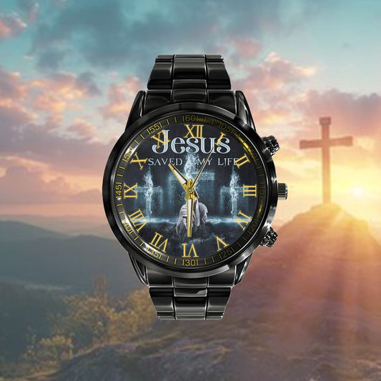Christian Watch, Jesus Saved My Life Watch - Scripture Watch - Bible Verse Watch