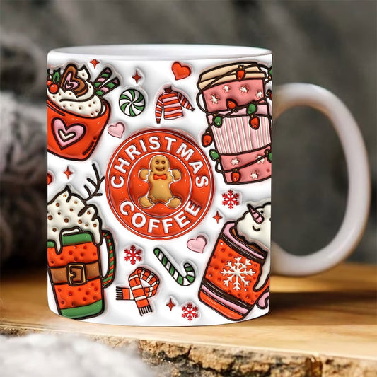 Christmas 3D Mug, 3D Christmas Coffee Inflated Mug, 3D, Santa Mug, Gift For Christmas