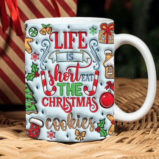 Christmas 3D Mug, 3D Christmas Cookies Inflated Mug, 3D, Santa Mug, Gift For Christmas