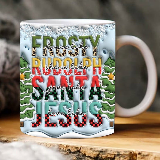Christmas 3D Mug, 3D Christmas Inflated Mug, Give Like Santa, 3D, Santa Mug, Gift For Christmas