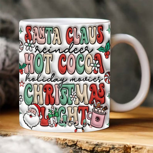 Christmas 3D Mug, 3D Christmas Inflated Mug, Puffy Santa Mug, 3D, Santa Mug, Gift For Christmas