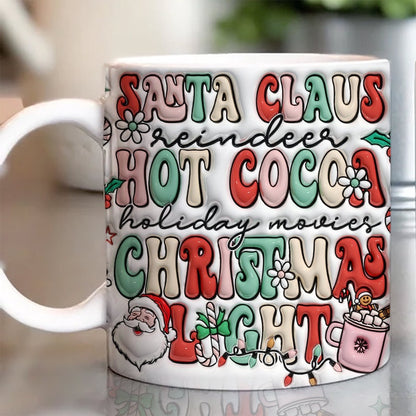 Christmas 3D Mug, 3D Christmas Inflated Mug, Puffy Santa Mug, 3D, Santa Mug, Gift For Christmas