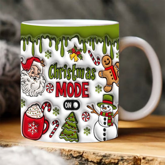 Christmas 3D Mug, 3D Christmas Mode On Inflated Mug, 3D, Santa Mug, Gift For Christmas