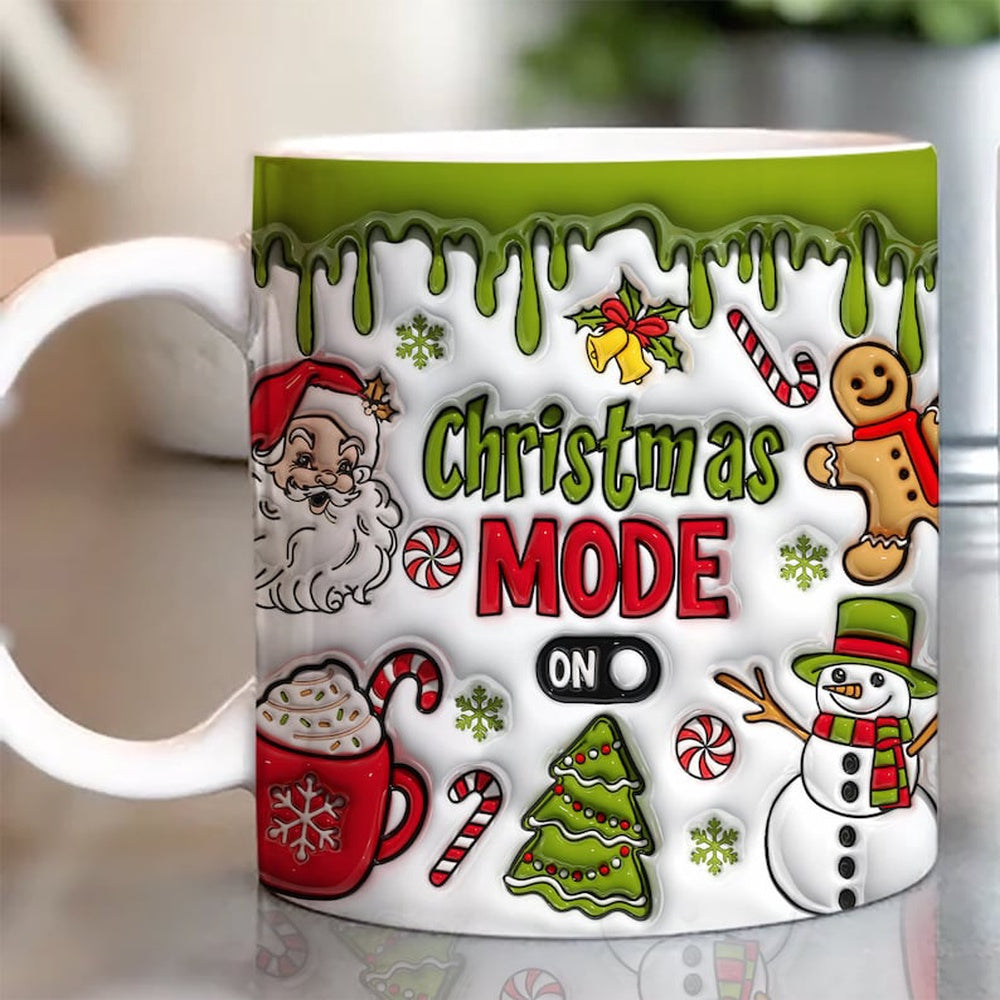 Christmas 3D Mug, 3D Christmas Mode On Inflated Mug, 3D, Santa Mug, Gift For Christmas