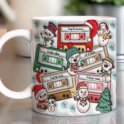 Christmas 3D Mug, 3D Christmas Movies Junkie Inflated Mug, 3D, Santa Mug, Gift For Christmas