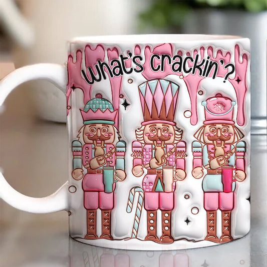 Christmas 3D Mug, 3D Christmas Nutcracker Belt Bag Inflated Mug, 3D, Santa Mug, Gift For Christmas