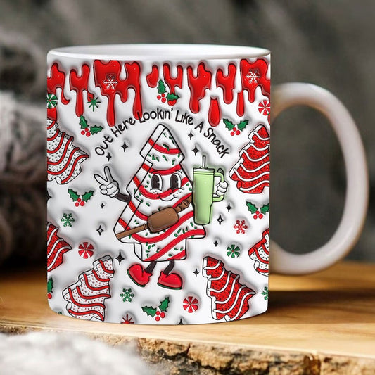 Christmas 3D Mug, 3D Christmas Tree Cake Inflated Mug, 3D, Santa Mug, Gift For Christmas