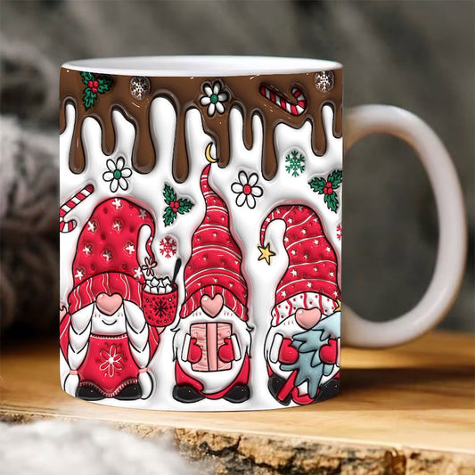 Christmas 3D Mug, 3D Gnomes Christmas Inflated Mug, 3D, Santa Mug, Gift For Christmas