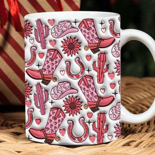 Christmas 3D Mug, 3D Howdy Valentine'S Day Inflated Mug, 3D, Santa Mug, Gift For Christmas
