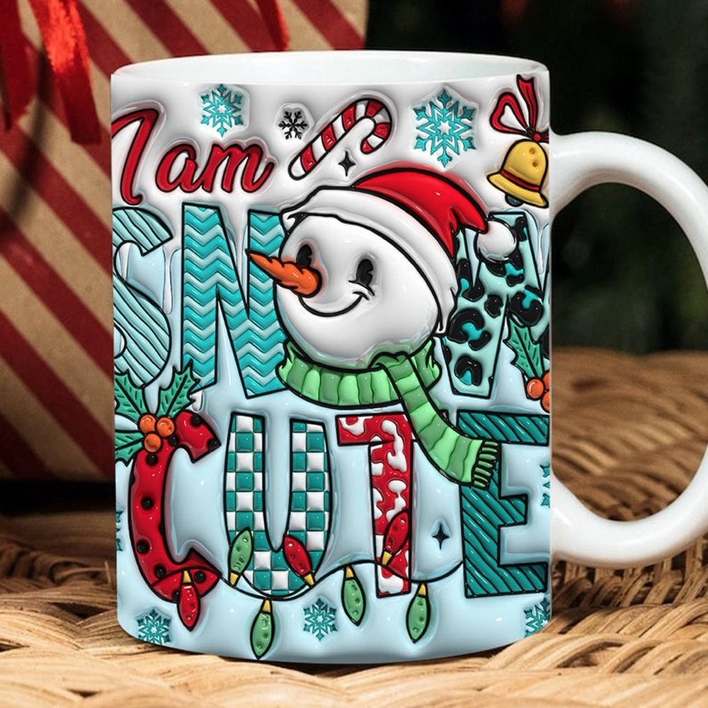 Christmas 3D Mug, 3D I Am Snow Cute Inflated Mug, 3D, Santa Mug, Gift For Christmas