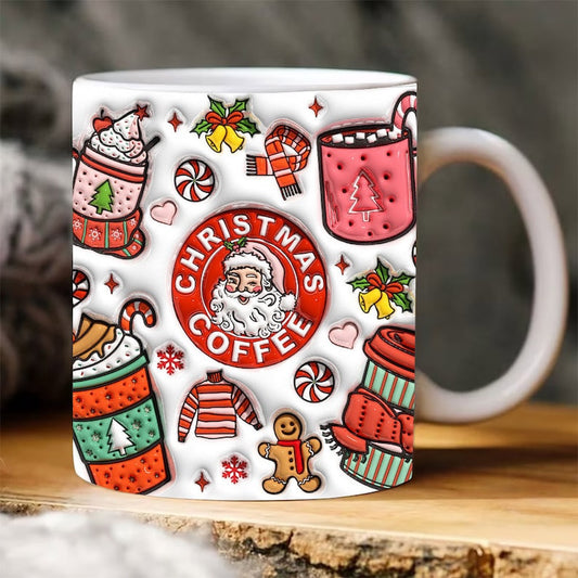 Christmas 3D Mug, 3D Inflated Christmas Coffee Mug, 3D, Santa Mug, Gift For Christmas