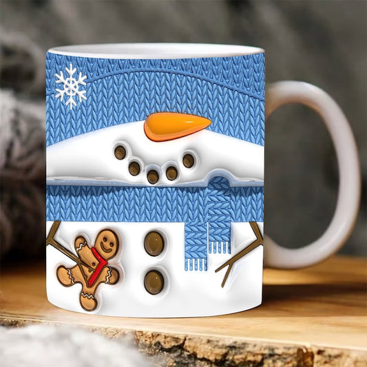 Christmas 3D Mug, 3D Inflated Snowman Mug, 3D, Santa Mug, Gift For Christmas