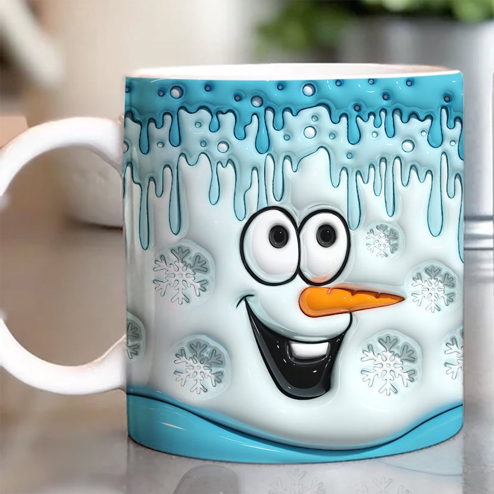 Christmas 3D Mug, 3D Melting Snowman Inflated Mug, 3D, Santa Mug, Gift For Christmas
