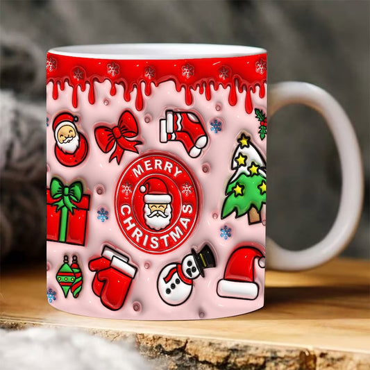 Christmas 3D Mug, 3D Merry Christmas Inflated Mug, 3D Christmas Mug, 3D, Santa Mug, Gift For Christmas