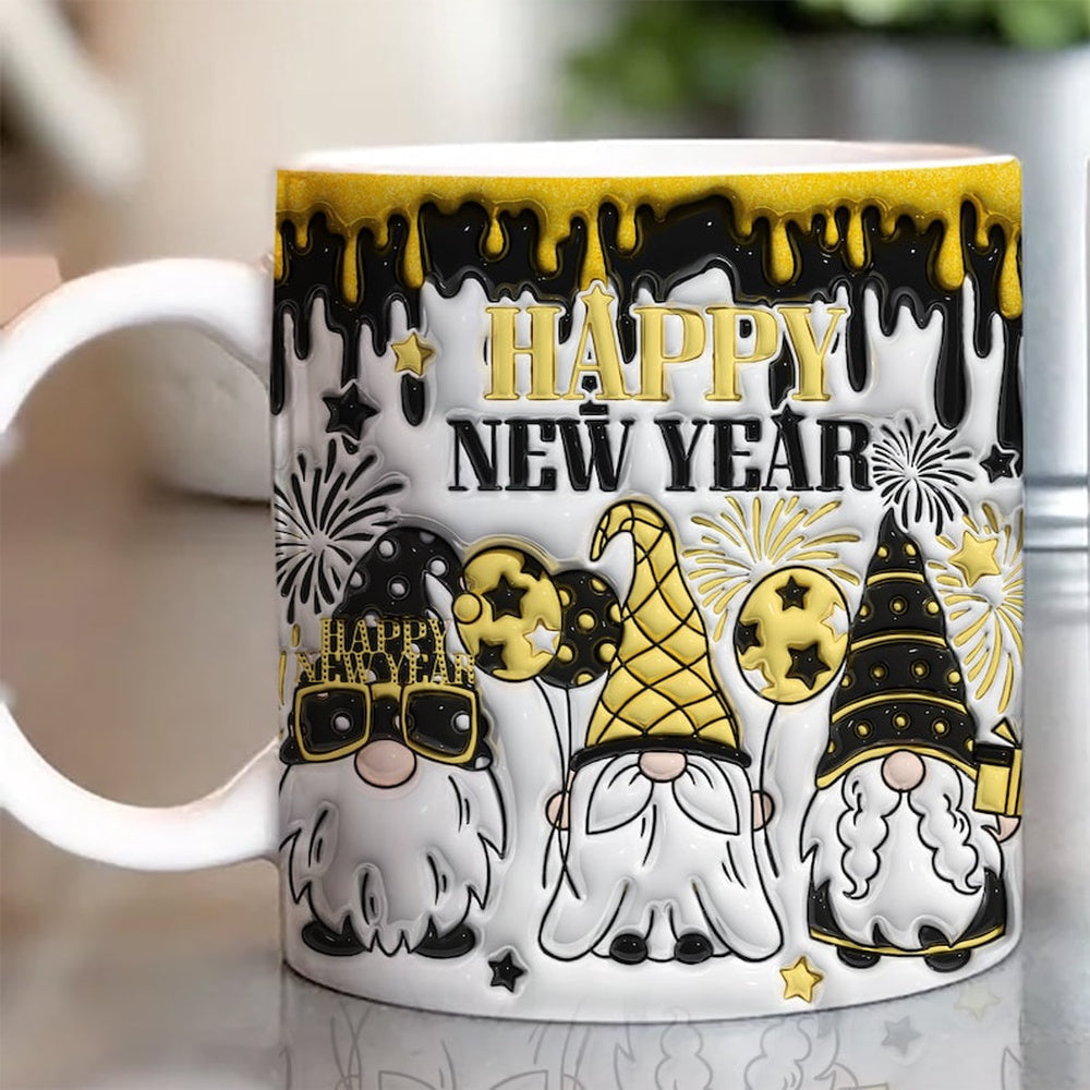 Christmas 3D Mug, 3D New Year Gnomes Inflated Mug, 3D, Santa Mug, Gift For Christmas