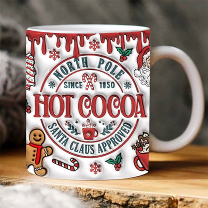 Christmas 3D Mug, 3D North Pole Hot Cocoa Inflated Mug, 3D, Santa Mug, Gift For Christmas