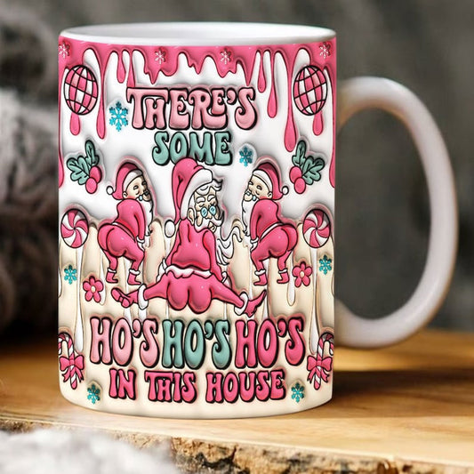 Christmas 3D Mug, 3D Retro Christmas Inflated Mug, 3D, Santa Mug, Gift For Christmas