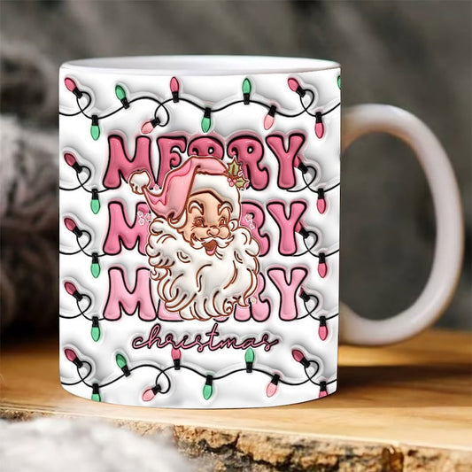 Christmas 3D Mug, 3D Santa Merry Christmas Inflated Mug, 3D, Santa Mug, Gift For Christmas