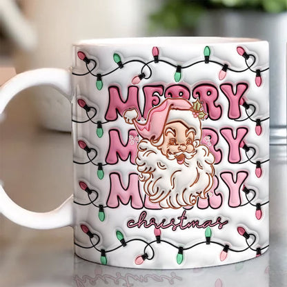 Christmas 3D Mug, 3D Santa Merry Christmas Inflated Mug, 3D, Santa Mug, Gift For Christmas