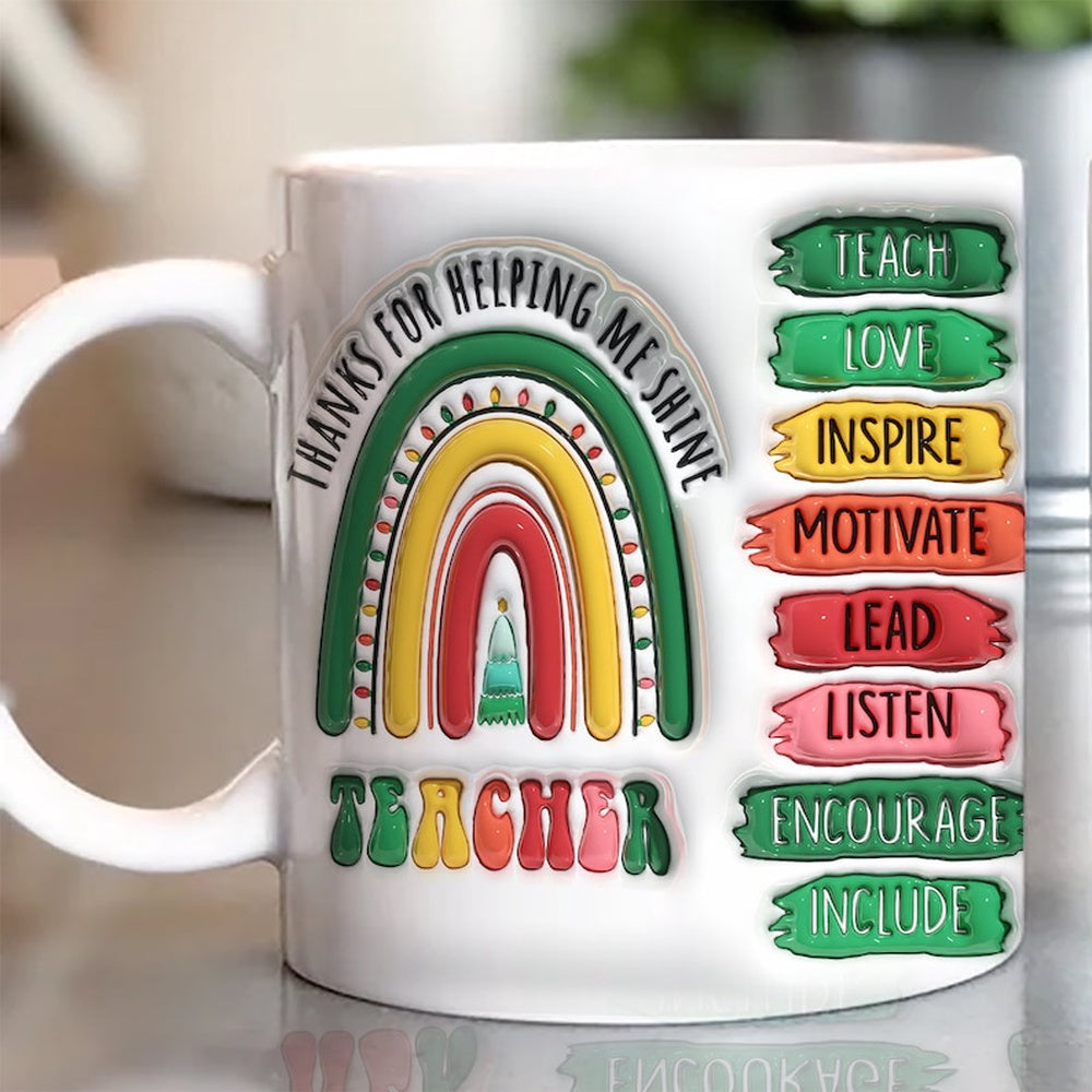 Christmas 3D Mug, 3D Teacher Christmas Inflated Mug, 3D, Santa Mug, Gift For Christmas