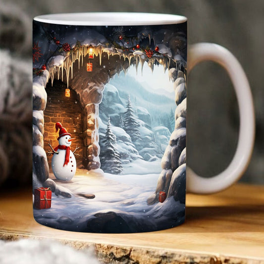 Christmas 3D Mug, Retro Christmas Snowman Mug, 3D, Santa Mug, Gift For Christmas