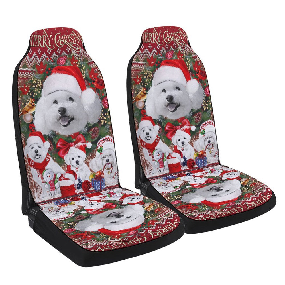 Christmas Begins With Bichon Frise Cars Seat Cover, Christmas Car Seat Covers, Car Decor Gift