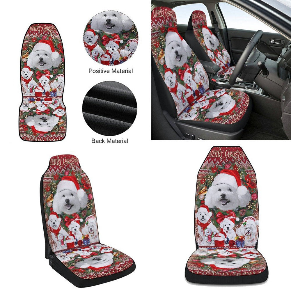 Christmas Begins With Bichon Frise Cars Seat Cover, Christmas Car Seat Covers, Car Decor Gift