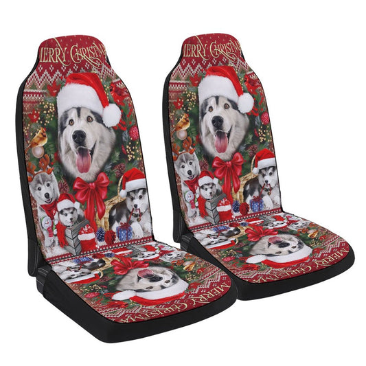 Christmas Begins With Husky Cars Seat Cover, Christmas Car Seat Covers, Car Decor Gift