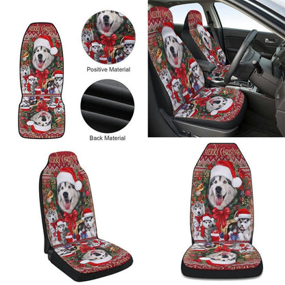 Christmas Begins With Husky Cars Seat Cover, Christmas Car Seat Covers, Car Decor Gift