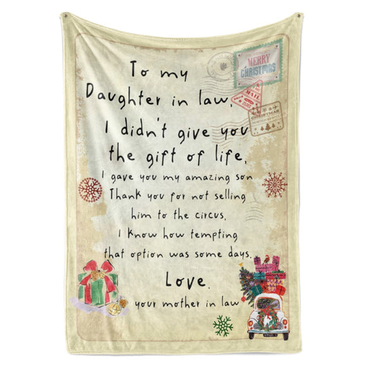 Christmas Blanket Gift For Daughter In Law, New Daughter In Law Gifts, Give You The Gift Blanket, Christmas Blanket