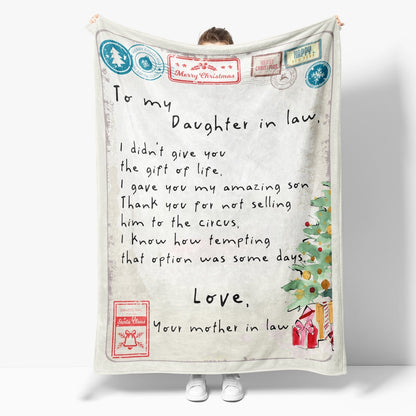 Christmas Blanket Gift For Daughter In Law, New Daughter In Law Gifts, I Know How Blanket, Christmas Blanket