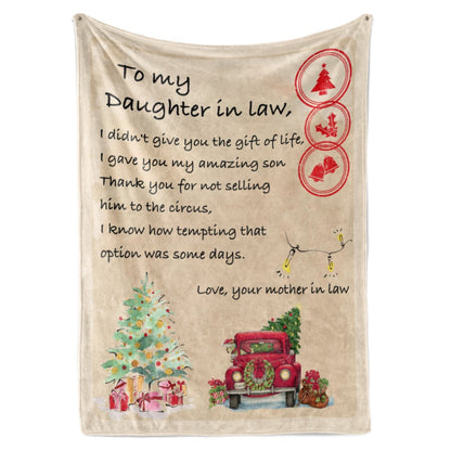 Christmas Blanket Gift For Daughter In Law, Not Selling My Son Blanket, Christmas Blanket