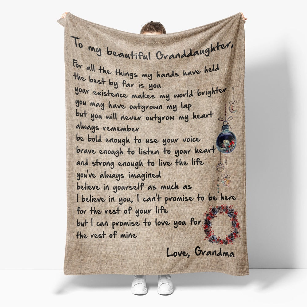 Christmas Blanket Gift For Granddaughter, All The Things Blanket, Christmas Blanket