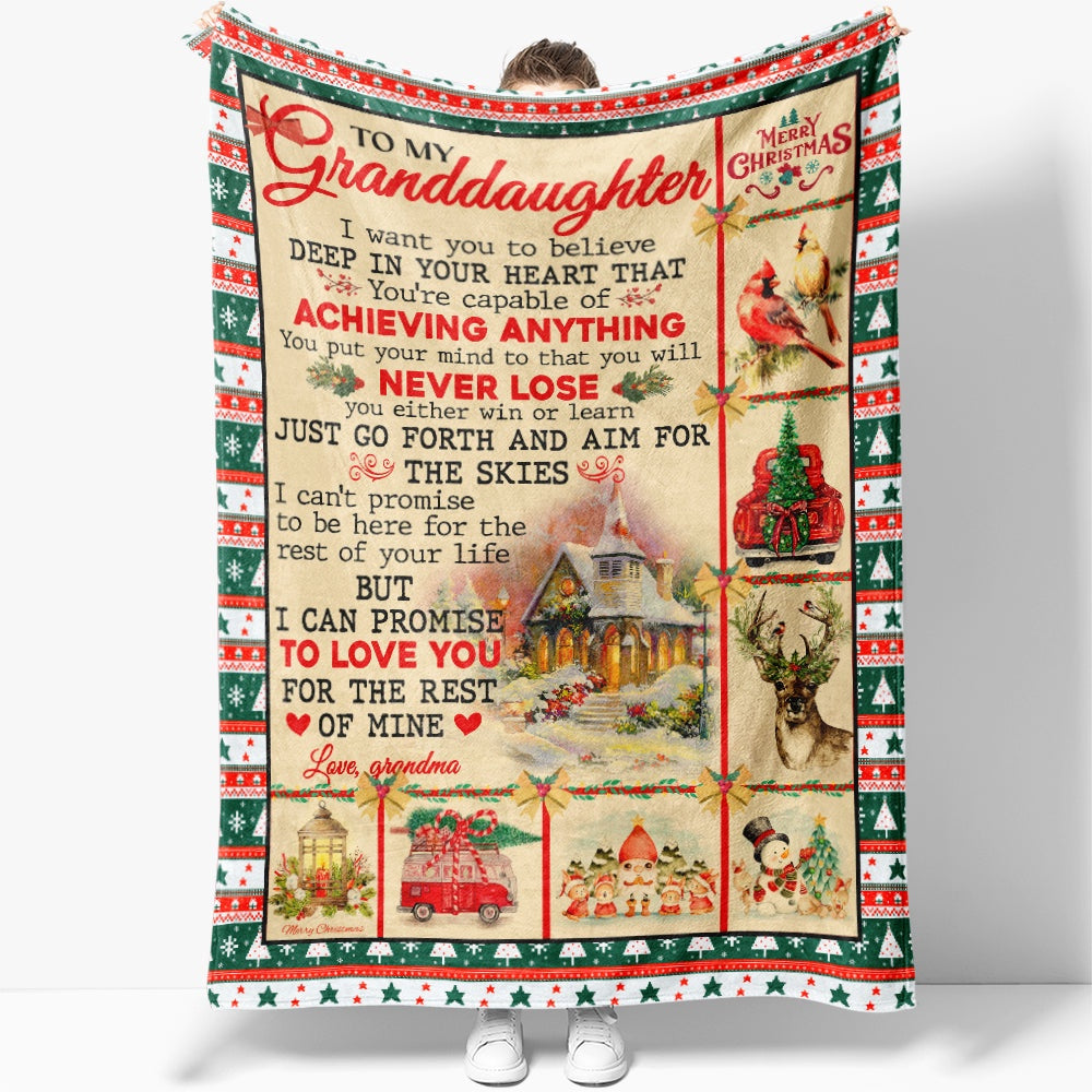 Christmas Blanket Gift For Granddaughter, Love You For The Rest Of Mine Blanket From Nana Blanket, Christmas Blanket