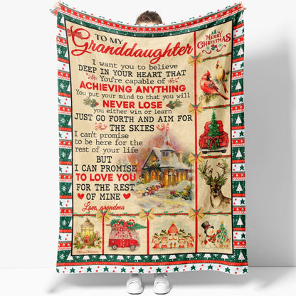 Christmas Blanket Gift For Granddaughter, Love You For The Rest Of Mine Blanket From Nana Blanket, Christmas Blanket
