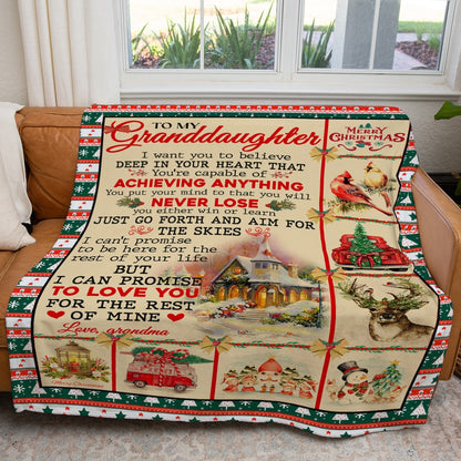 Christmas Blanket Gift For Granddaughter, Love You For The Rest Of Mine Blanket From Nana Blanket, Christmas Blanket